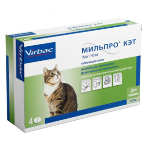 Мильпро кэт, для кошек, уп. 4 таблетки