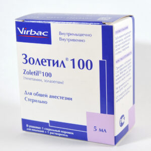 Золетил,-100 порошок для инъекций + растворитель, фл. 5 мл
